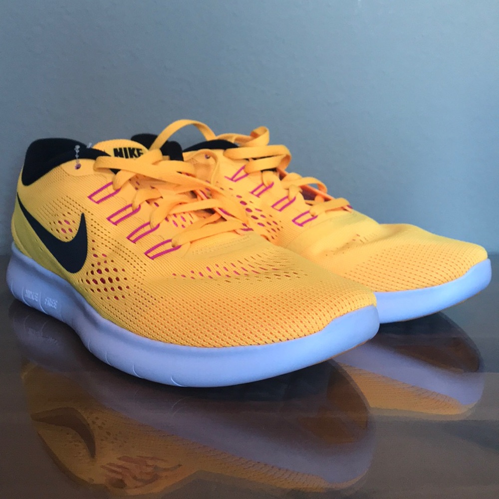 NWT Yellow Orange Nike Free RN Running Shoes